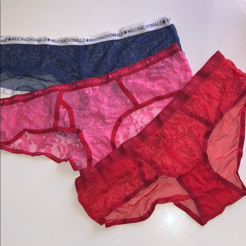 MUCHACHOMALO Panties Set M Lace Hotpants x3